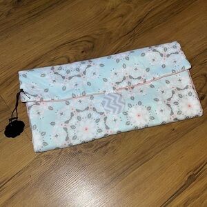 Floral Diaper Clutch Baby Changing Pad Pink Grey Blue NEW
